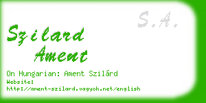 szilard ament business card