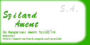 szilard ament business card